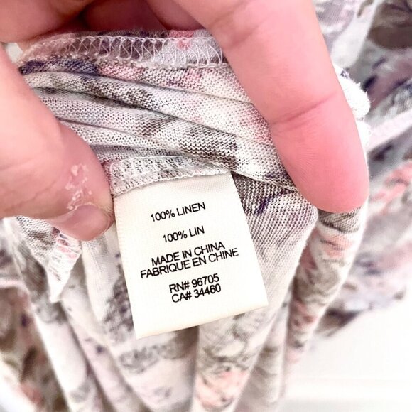 Rebecca Taylor La Vie Penelope Linen Floral Tie Dress Sky Blue Multi Size M - Picture 3 of 5